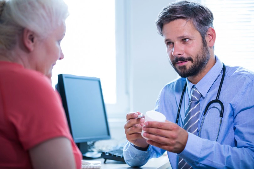 Provider consulting with patient
